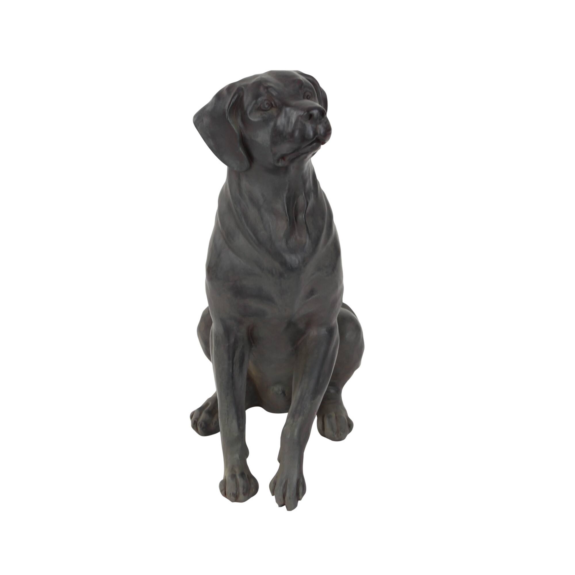 20" Brown Traditional Polystone Dog Sculpture